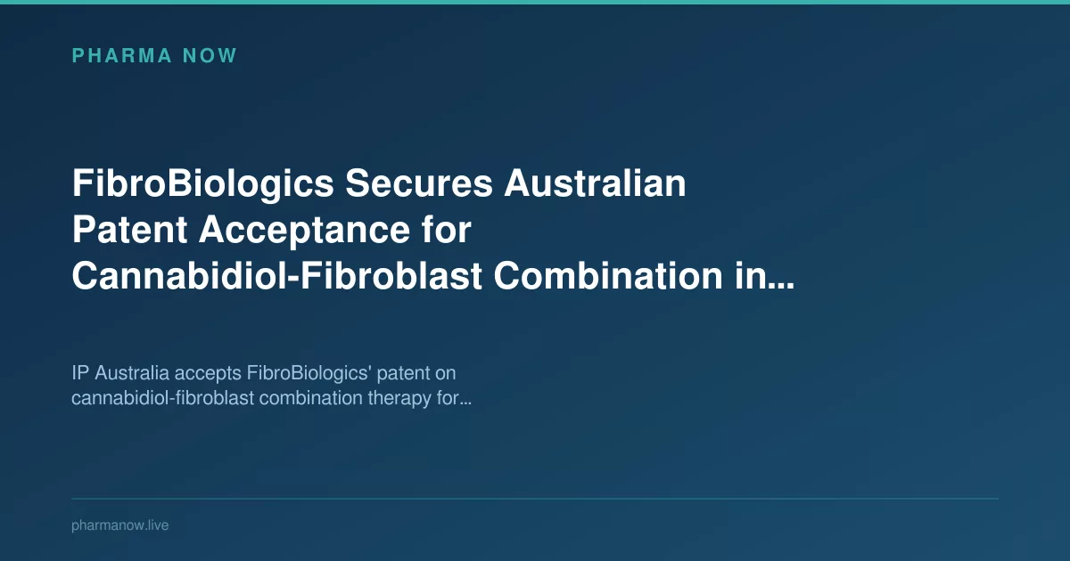 FibroBiologics Secures Australian Patent Acceptance for Cannabidiol-Fibroblast Combination in Disc Degeneration