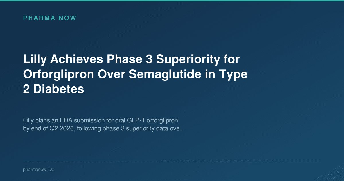 Lilly Achieves Phase 3 Superiority for Orforglipron Over Semaglutide in Type 2 Diabetes