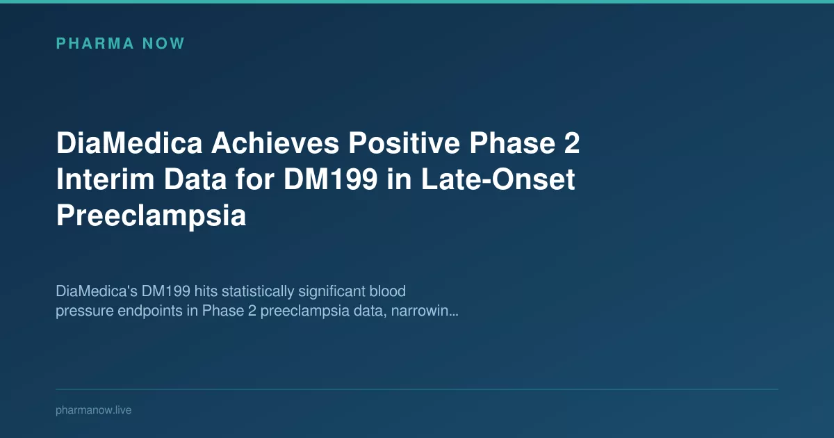 DiaMedica Achieves Positive Phase 2 Interim Data for DM199 in Late-Onset Preeclampsia