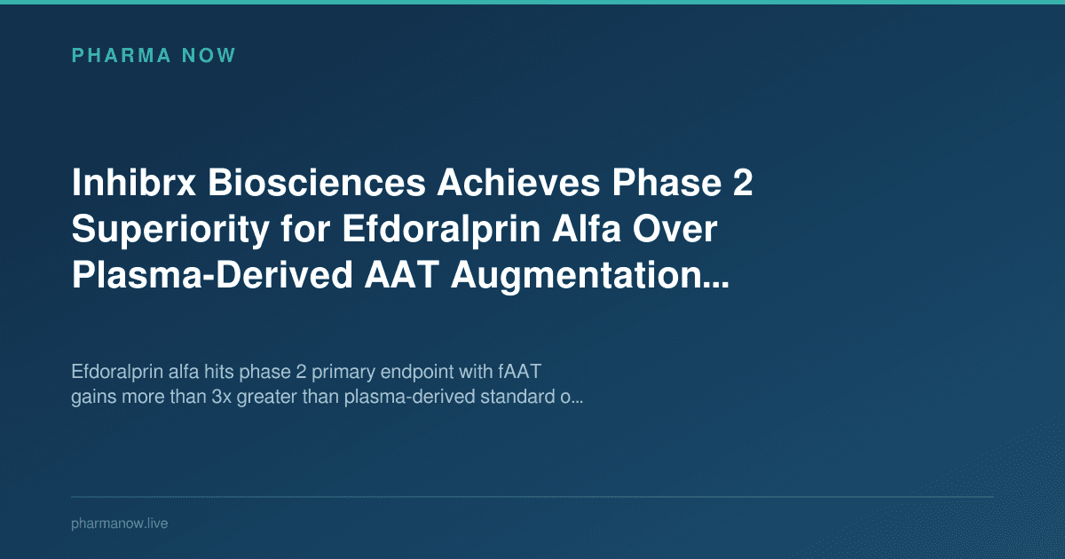 Inhibrx Biosciences Achieves Phase 2 Superiority for Efdoralprin Alfa Over Plasma-Derived AAT Augmentation Therapy