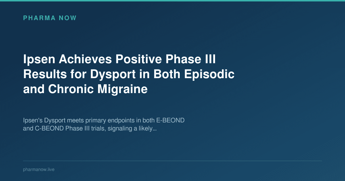 Ipsen Achieves Positive Phase III Results for Dysport in Both Episodic and Chronic Migraine