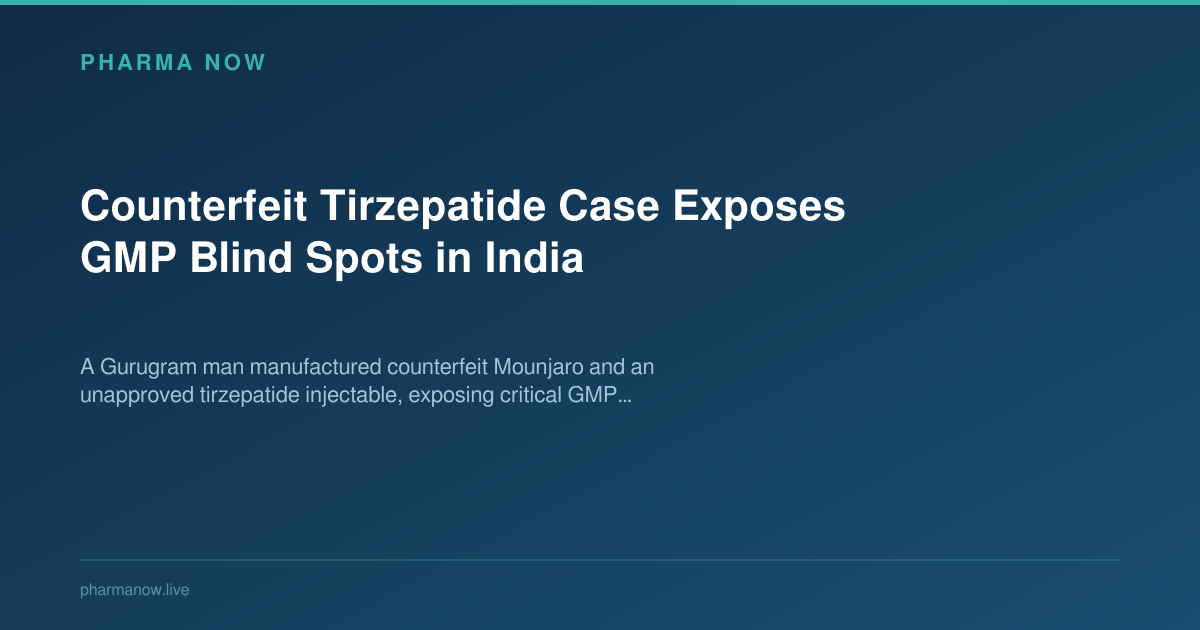 Counterfeit Tirzepatide Case Exposes GMP Blind Spots in India