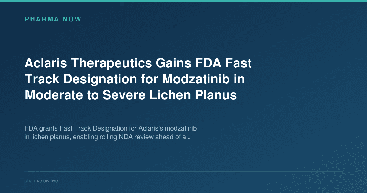 Aclaris Therapeutics Gains FDA Fast Track Designation for Modzatinib in Moderate to Severe Lichen Planus