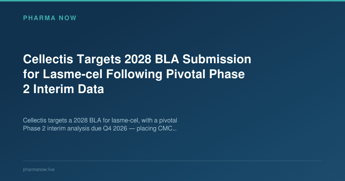Cellectis Targets 2028 BLA Submission for Lasme-cel Following Pivotal Phase 2 Interim Data