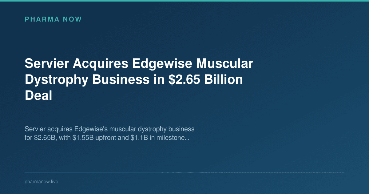 Servier Acquires Edgewise Muscular Dystrophy Business in $2.65 Billion Deal