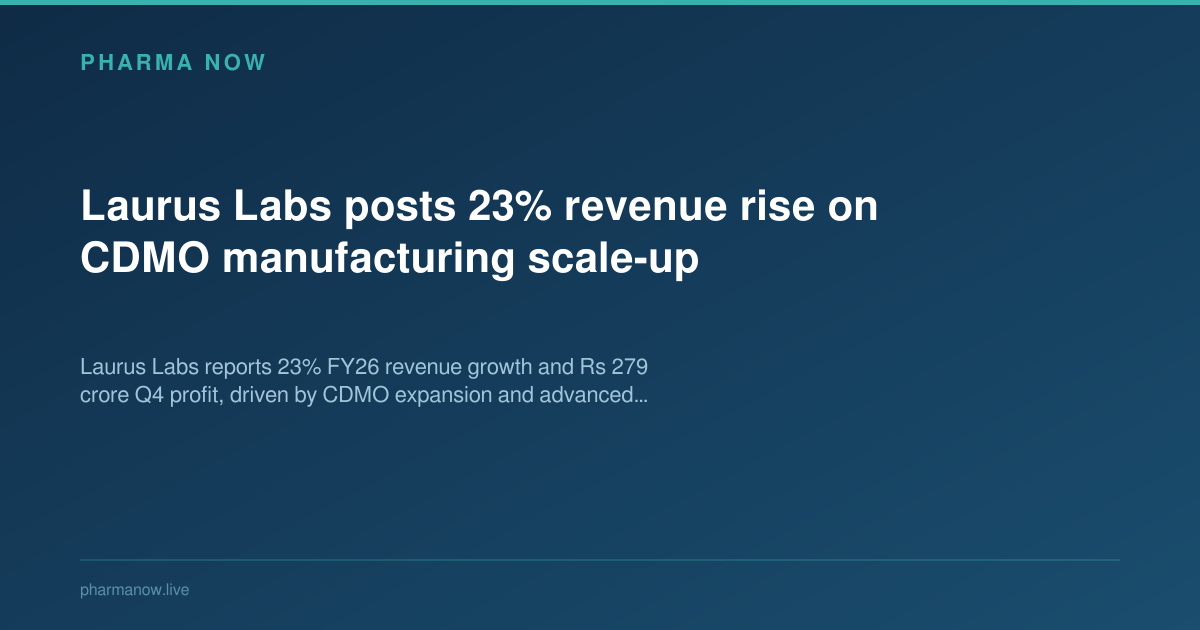 Laurus Labs posts 23% revenue rise on CDMO manufacturing scale-up