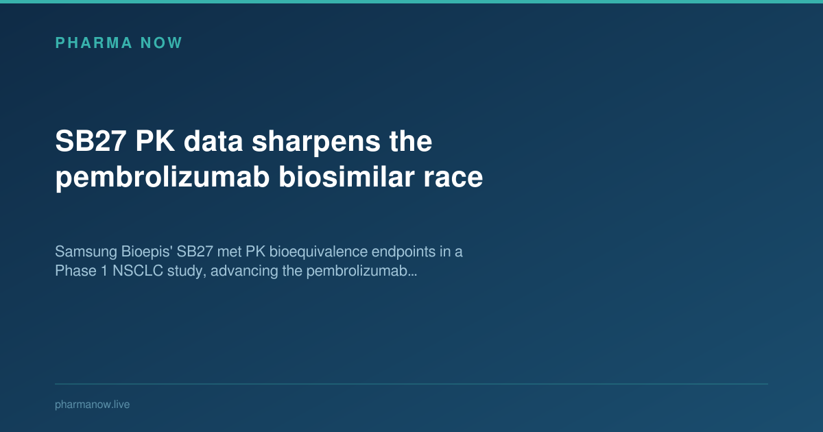 SB27 PK data sharpens the pembrolizumab biosimilar race