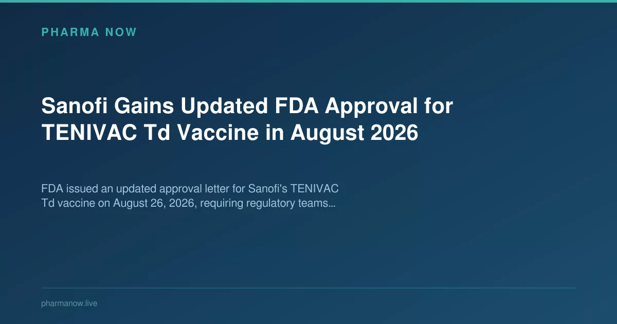 Sanofi Gains Updated FDA Approval for TENIVAC Vaccine