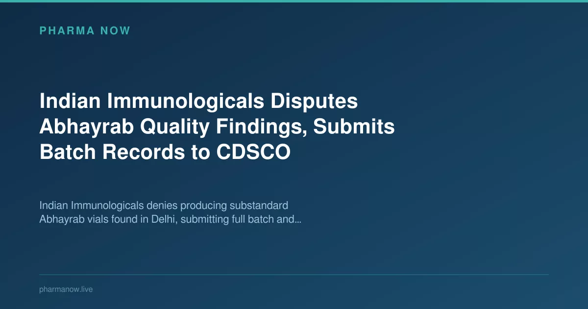 Indian Immunologicals Disputes Abhayrab Findings, Submits Records
