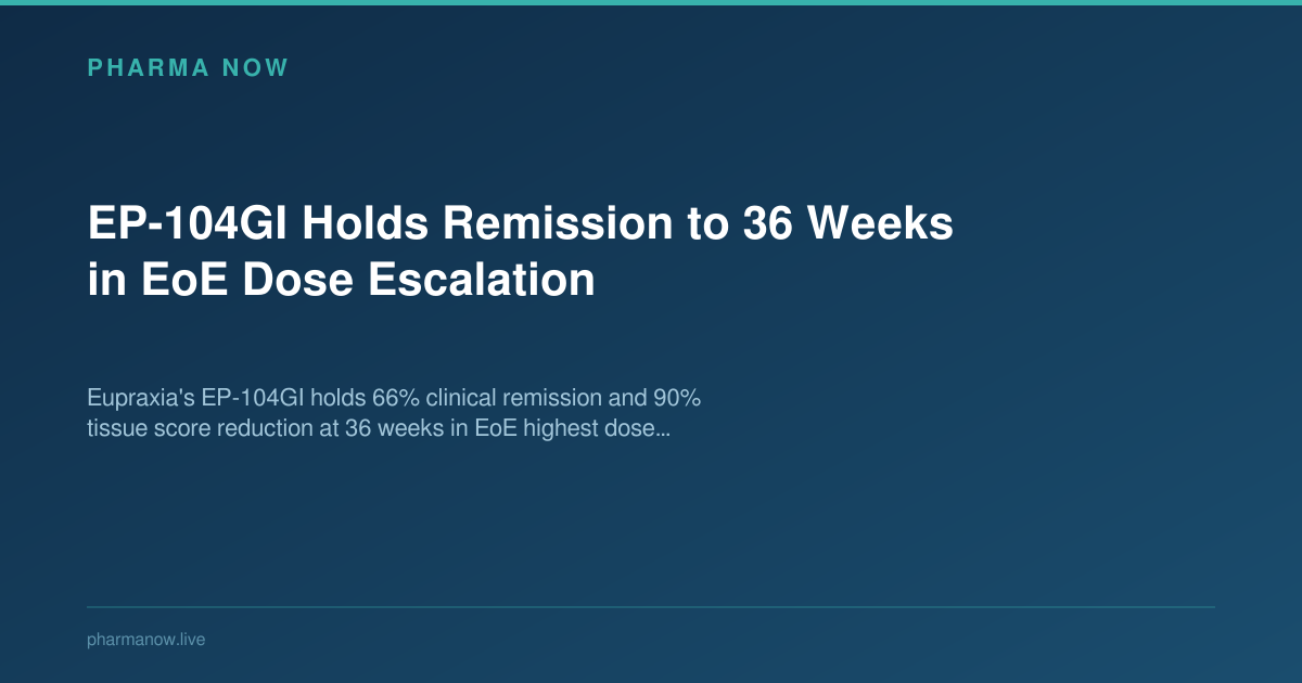 EP-104GI Holds Remission to 36 Weeks in EoE Dose Escalation