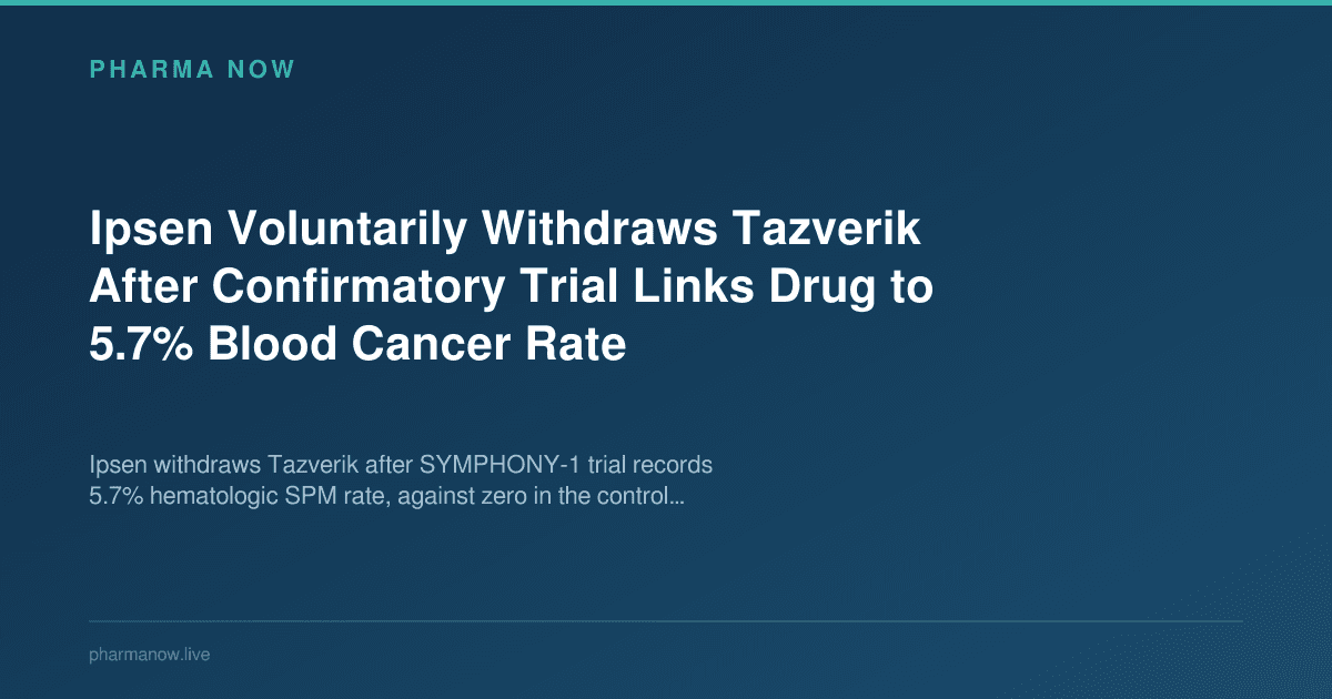 Ipsen Voluntarily Withdraws Tazverik After Confirmatory Trial Links Drug to 5.7% Blood Cancer Rate