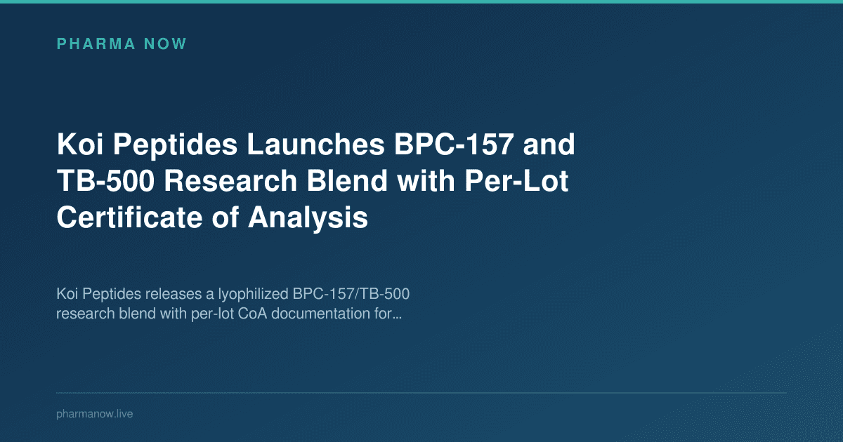 Koi Peptides Launches BPC-157 and TB-500 Research Blend with Per-Lot Certificate of Analysis