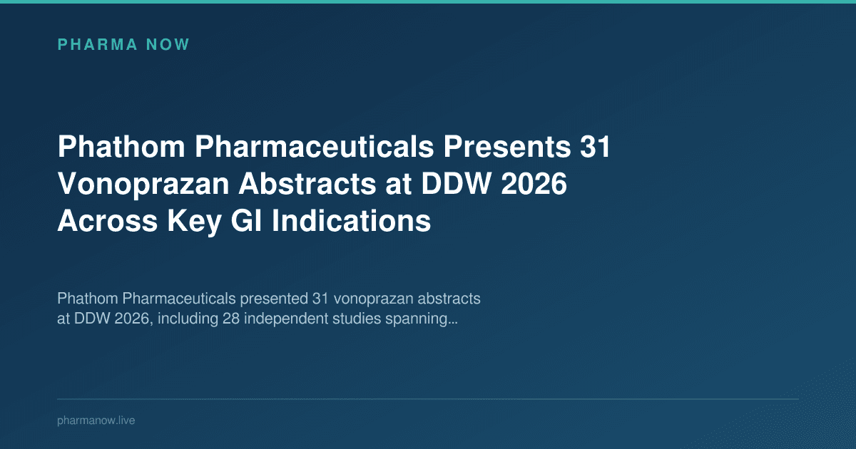 Phathom Pharmaceuticals Presents 31 Vonoprazan Abstracts at DDW 2026 Across Key GI Indications