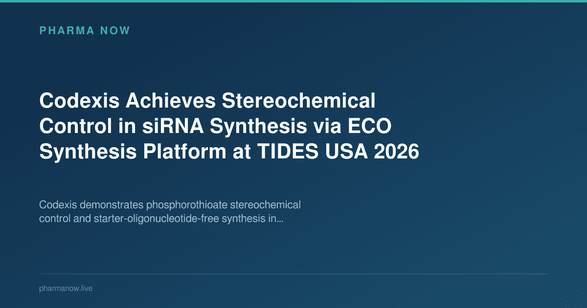 Codexis Achieves Stereochemical Control in siRNA Synthesis via ECO Synthesis Platform at TIDES USA 2026
