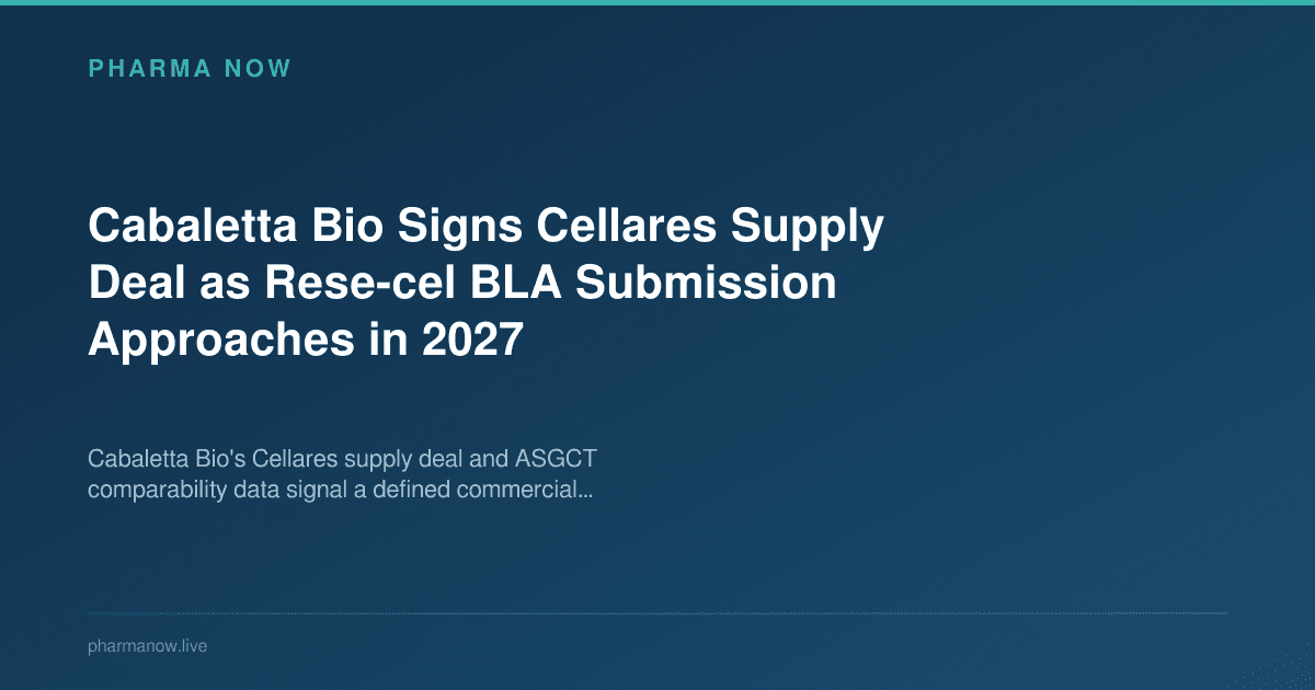 Cabaletta Bio Signs Cellares Supply Deal as Rese-cel BLA Submission Approaches in 2027