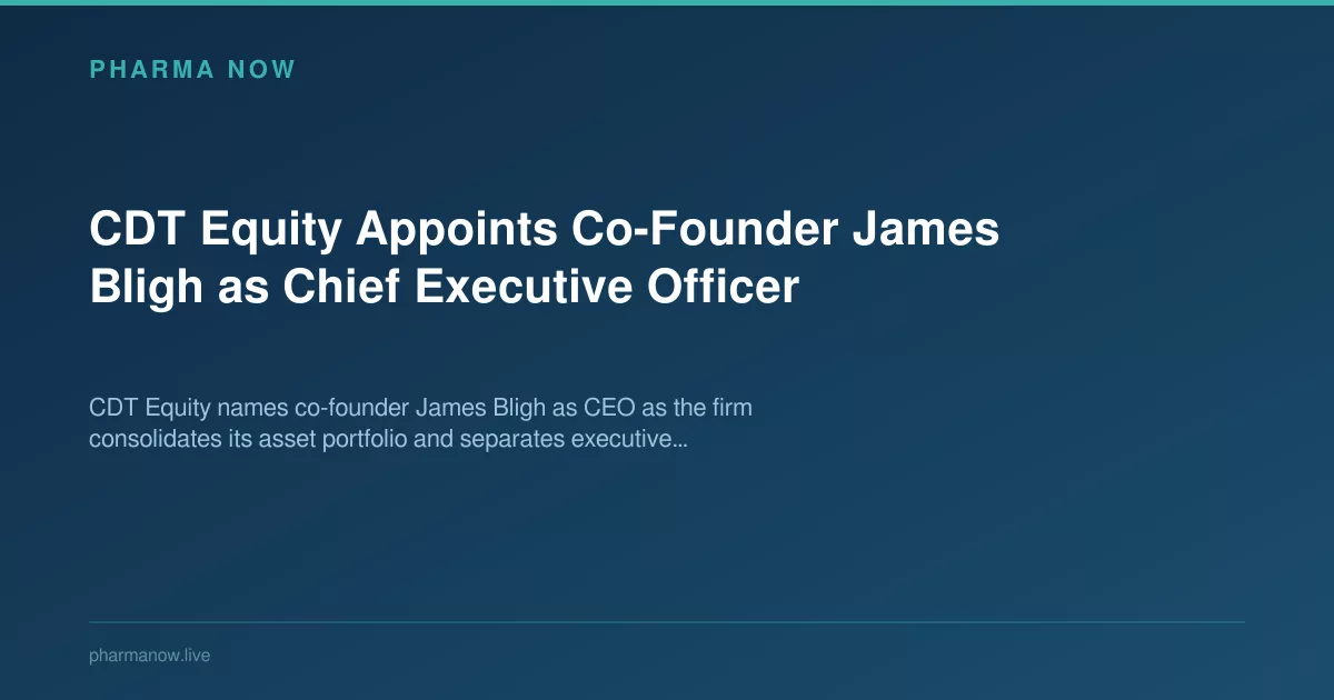 CDT Equity Names Co-Founder James Bligh as CEO