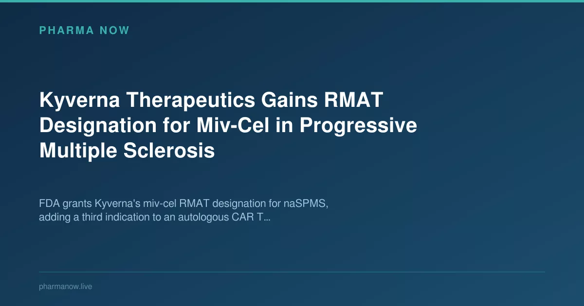 Kyverna Therapeutics Gains RMAT Designation for Miv-Cel in Progressive Multiple Sclerosis