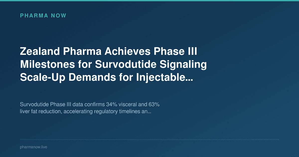 Zealand Pharma Achieves Phase III Milestones for Survodutide Signaling Scale-Up Demands for Injectable Biologics
