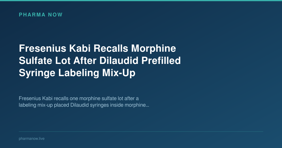Fresenius Kabi Recalls Morphine Sulfate Lot After Dilaudid Prefilled Syringe Labeling Mix-Up