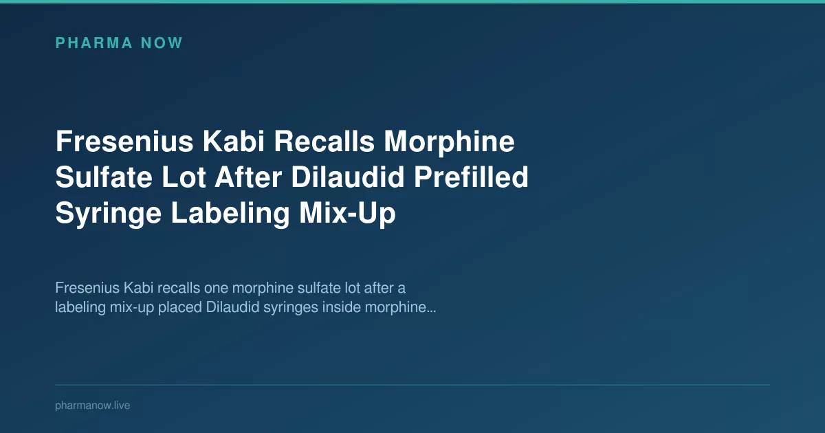 Fresenius Kabi Recalls Morphine Sulfate Lot After Dilaudid Prefilled Syringe Labeling Mix-Up