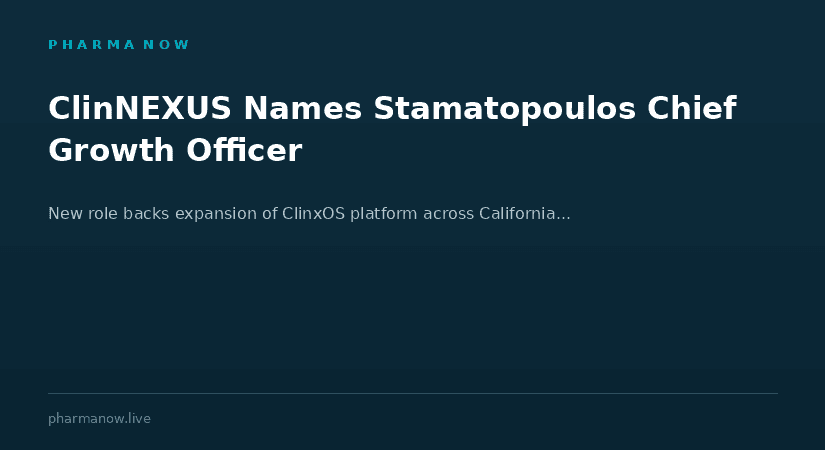 ClinNEXUS Appoints John Stamatopoulos As Chief Growth Officer To Drive Strategic Expansion