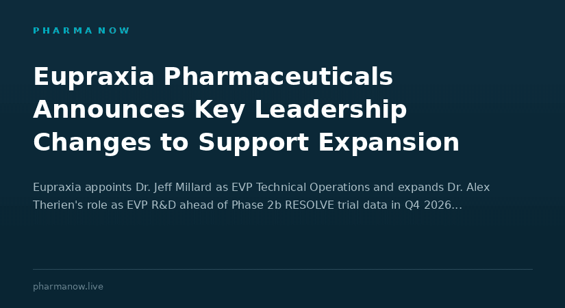 Eupraxia Pharmaceuticals Announces Key Leadership Changes To Support Expansion
