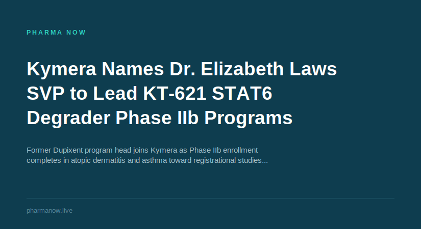 Kymera Therapeutics Appoints Dr. Elizabeth Laws To Lead KT-621 Development Program