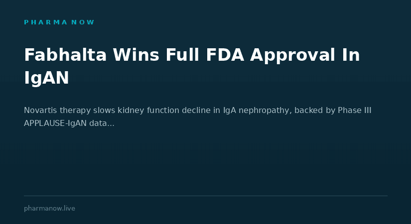 Novartis Wins FDA Traditional Approval For Fabhalta To Slow Kidney Function Decline In IgA Nephropathy