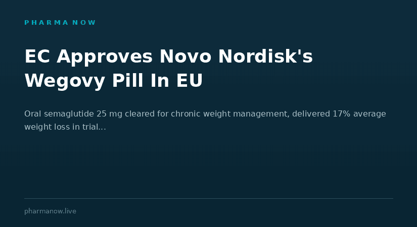 European Commission Approves Novo Nordisk's Wegovy Pill For Chronic Weight Management Across The EU