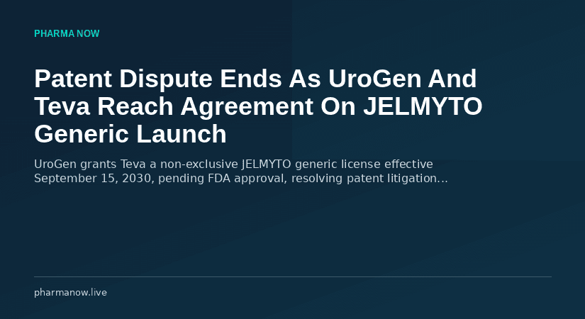 Patent Dispute Ends As UroGen And Teva Reach Agreement On JELMYTO Generic Launch: Here's What Changed!