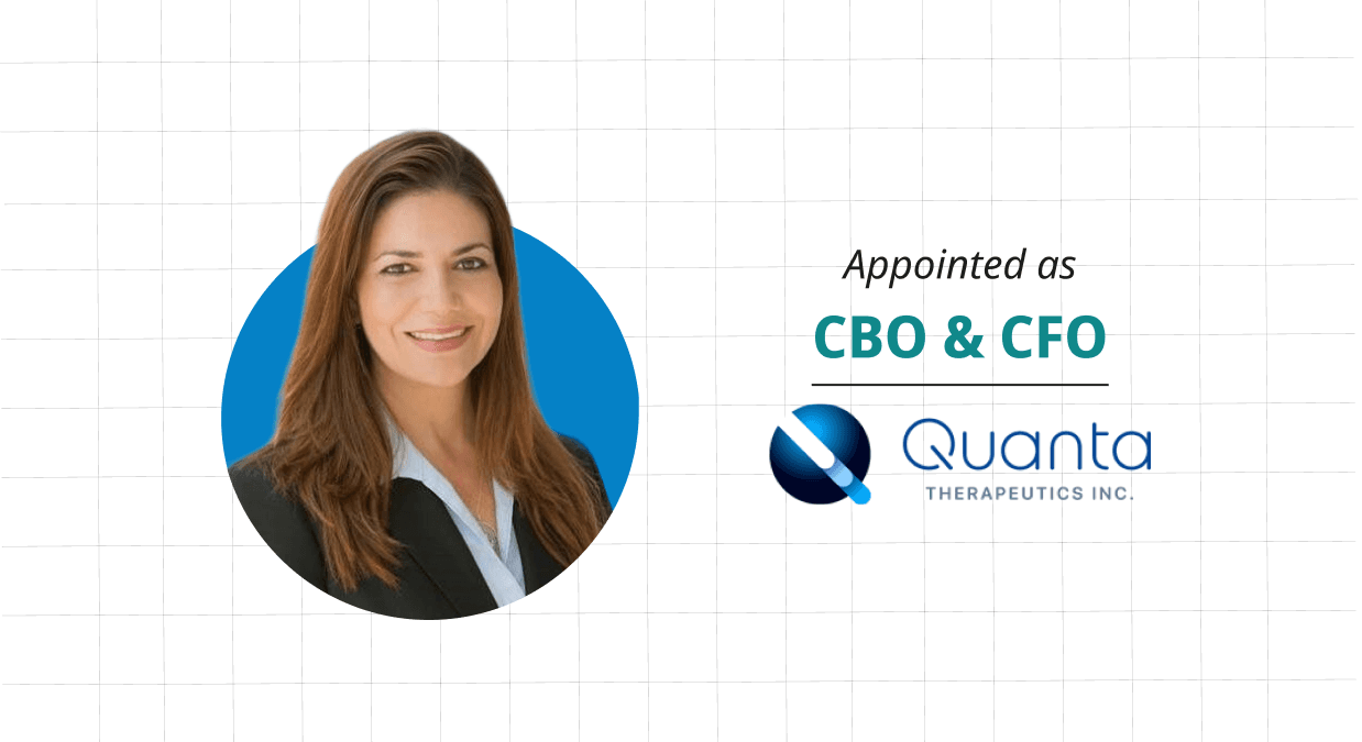 Quanta Announces The Appointment Of Vanessa L. Jacoby As The New Chief Business Offer & Chief Financial Offer And Reports Progress Across Its Clinical Programs