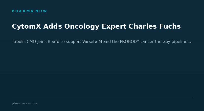 CytomX Therapeutics Appoints Oncology Expert Dr. Charles Fuchs To Board Of Directors
