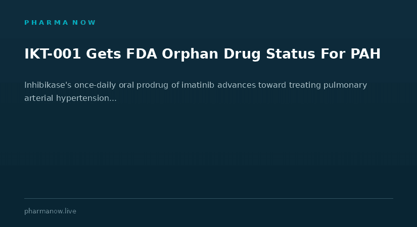 Inhibikase Therapeutics Receives FDA Orphan Drug Designation For IKT-001 In Pulmonary Arterial Hypertension
