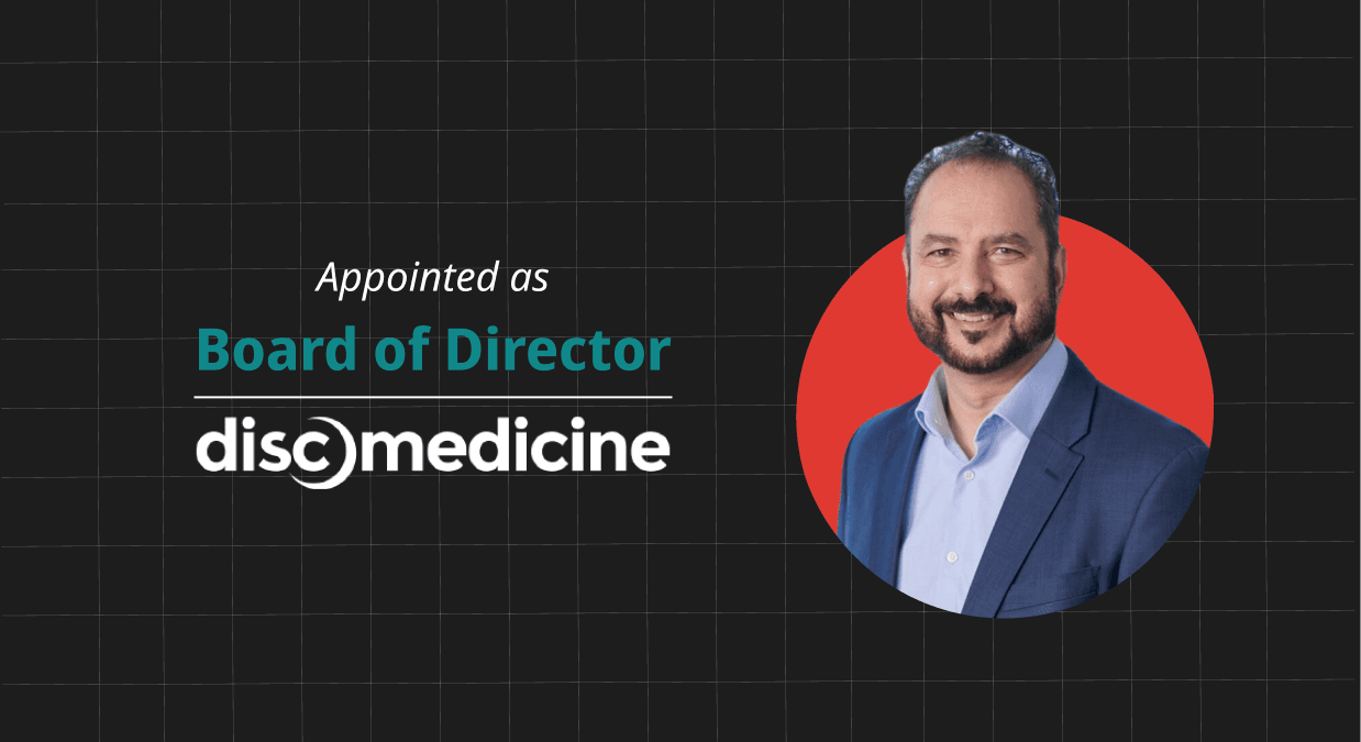 Disc Medicine Appoints Biopharma Veteran Nadim Ahmed To Board Of Directors
